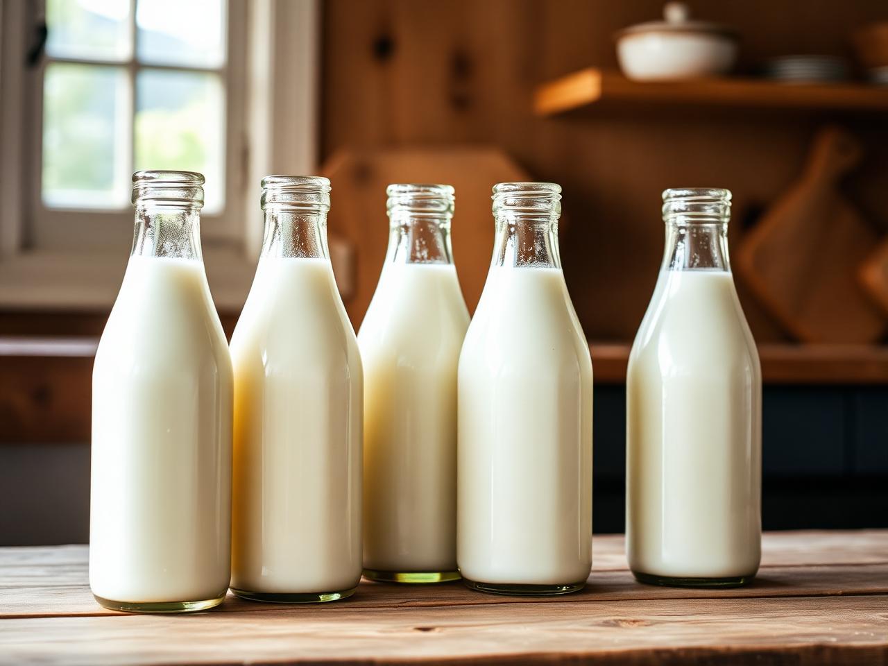 Glass bottles of Reed's Dairy fresh milk